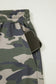 Green Tie Elastic Waist Pocketed Plus Size Camo Shorts