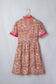 Khaki Leopard High Waist Ruffled Colorblock Trim Short Dress