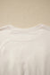 White Loose Knit Vintage Flag Bow Patched T Shirt