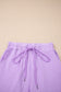 Purple Stripe Dolman Sleeve Polo Shirt and Drawstring Shorts Set