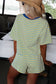 Rose Stripe Drop Shoulder Boxy Casual Terry Short Set