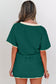 Turquoise Colorblock Edge Drop Shoulder T Shirt and Skort 2Pcs Set