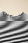 Brown Stripe Breathable Textured Knit Short 2pcs Set
