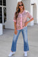 Pink Leopard Button Down Short Sleeve Sweater Cardigan