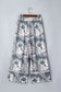 Brown Camouflage Print Contrast Lace-up Raw Edge Pocketed Loose Pants