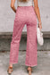 Brown Leopard Frayed Edge Wide Leg High Waist Jeans