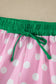 Pink Polka Dot Contrast Edge Casual Short Set