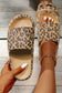 Black Print Thick Sole Slip On Slippers