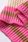 Pink Stripe Striped Colorblock Texture Drop Shoulder Sweater