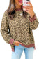 Pink Leopard Polka Dot Colorblock Trim Long Sleeve Top
