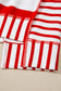 Red Stripe Sequin Bow Patriotic Half Sleeve Top
