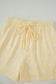 White Exposed Seam Detail Polka Dot Loose Tee Drawstring Shorts Set