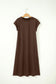 Red Sandalwood Solid Color Long T Shirt Dress with Slits