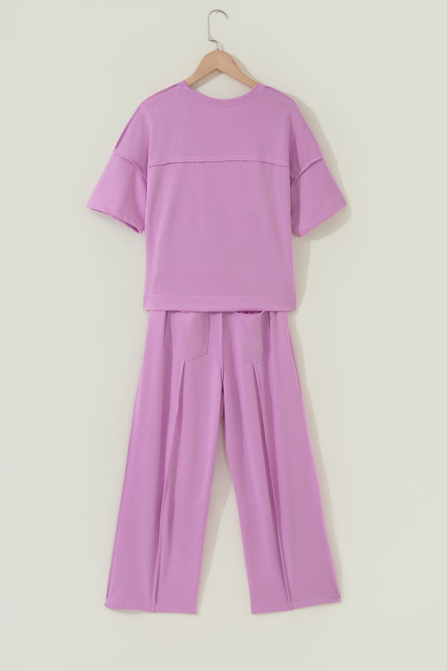 Sky Blue Drop Shoulder Boxy Tee and Barrel Pants Set