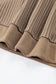 Casual Solid Color Textured Snap Button Collared Baggy Top