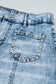 Beau Blue Frayed Studded Detail Wide Leg Pocketed Jeans