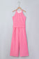 Blue Polka Dot Print Slim Tank Loose Pants 2pcs Outfit