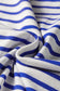 Blue Stripe Contrast Trim Round Neck Cap Sleeve Tee