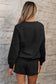 Black Striped Accent Pullover and Shorts Two Piece Casual Set