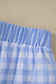Red Gingham Print Ruffle Striped Detail Lace Tie Shorts