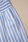 Black Stripe Shirred High Waist Loose Summer Pants