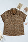 Gold Plus Size Leopard Print Short Sleeve Dolman Shirt