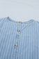 Sky Blue Stripe Buttoned Back T-Shirt Denim Mini Dress