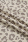 Khaki V Neck Collar Leopard Printed 2pcs Short Set