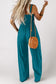 Purple Orchid Smocked Square Neck Sleeveless Jumpsuit with Pockets