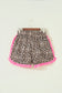 White Polka Dot Contrast Ruffle Trim Shorts