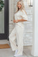 Khaki Checkered Print Half Sleeve Tee 2pcs Lounge Pant Set