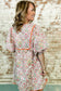 Pink Floral Print Tassel Tie V Neck Scalloped Detail Loose Mini Dress