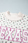 Apricot Floral Print Texas Long Sleeve Ribbed Neck Tunic Plus Size Sweatshirt