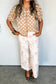 Dark Khaki Polka Dot Short Sleeve Button Down Sweater Cardigan