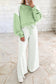 Pink Polka Dot Patchwork Colorblock Long Sleeve Casual Two Piece Pants Set