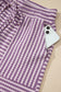 Brown Stripe Breathable Textured Knit Short 2pcs Set