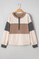 Jet Stream Color Block Waffled Patchwork Loose Henley Top