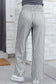 Black Stripe Shirred High Waist Loose Summer Pants