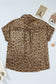 Gold Plus Size Leopard Print Short Sleeve Dolman Shirt