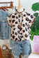 Khaki Leopard Printed Ruffle Sleeve Summer Blouse
