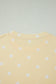 White Exposed Seam Detail Polka Dot Loose Tee Drawstring Shorts Set