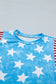 Stars & Stripes Mineral Wash Ruffle Sleeve Top