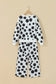 Khaki Polka Dot Long Sleeve Top Drawstring Relaxed Pants Set