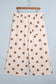 Brown Polka Dot Elastic Waist Wide Leg Plus Size Pants