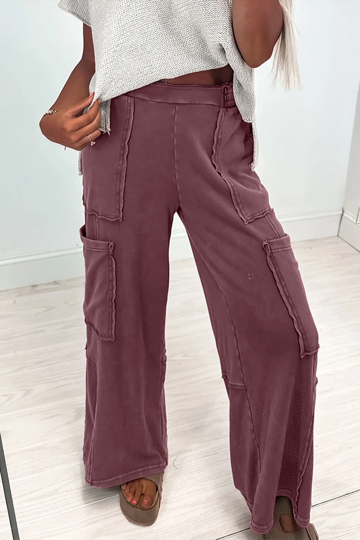 Mineral Red Mineral Wash Cargo Patched Pocket Utility Sweatpants